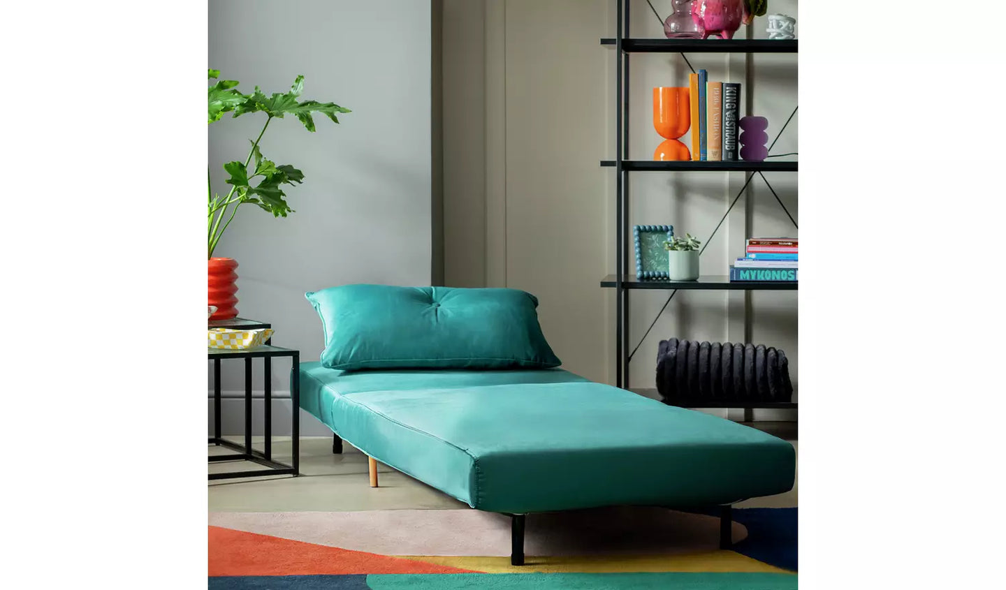 Habitat Roma Single Compact Fabric Chairbed - Tea